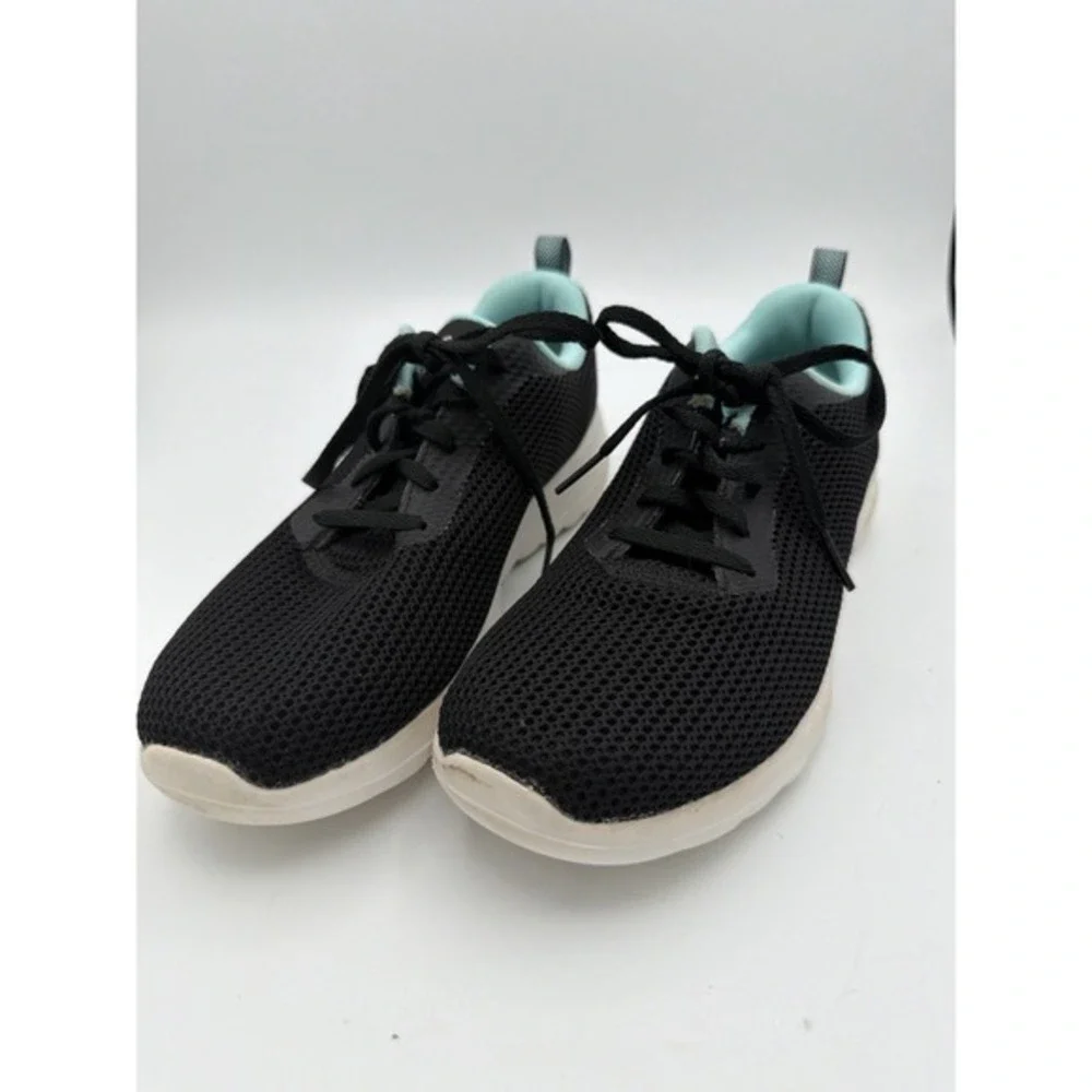 Skechers Go Walk Sneakers Women's Size 5.5 Black Aqua Air Cooled Goga Mat.  1632